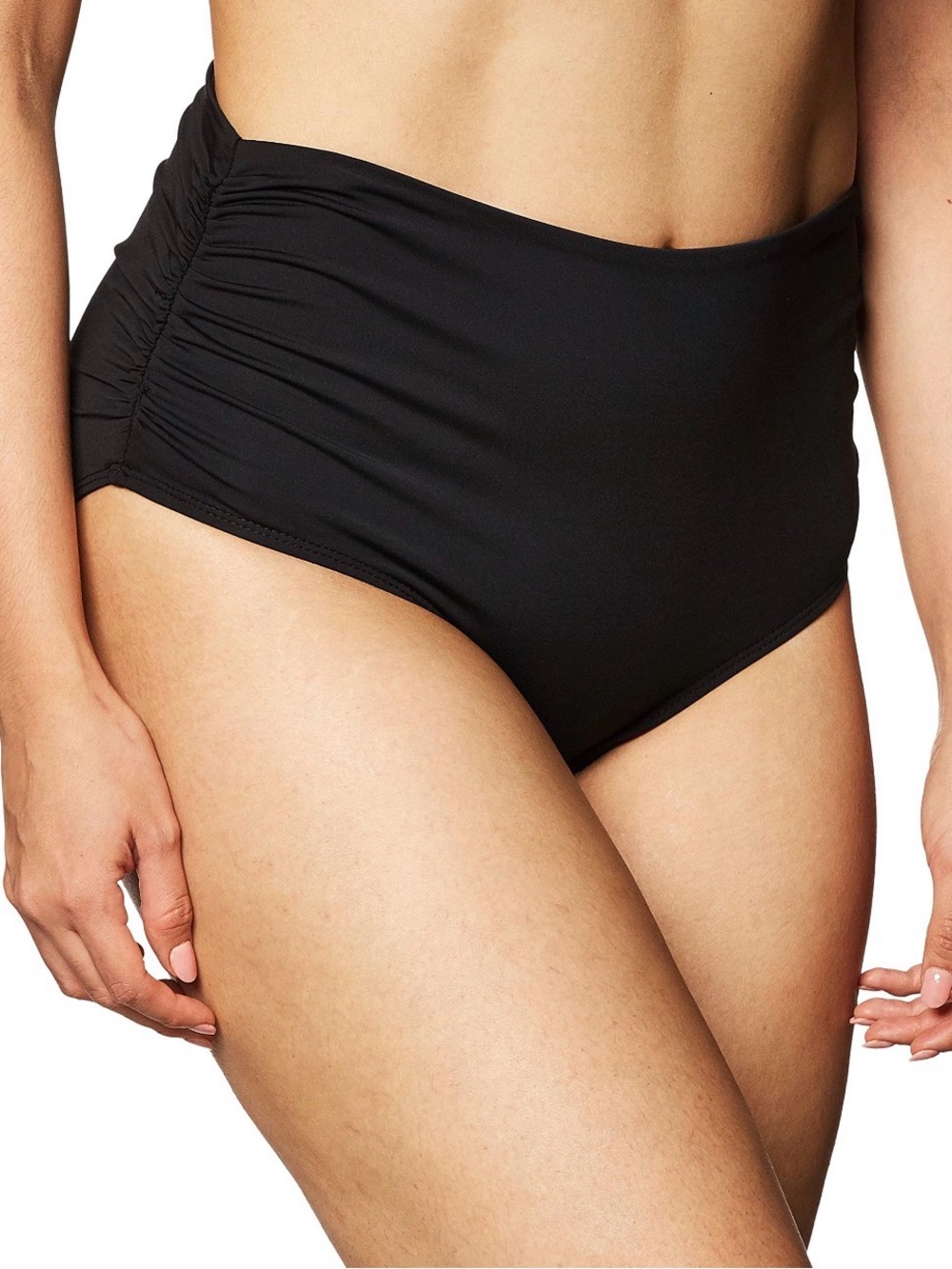 Anne Cole High-Waist Fold Over Shirred Bikini Bottoms